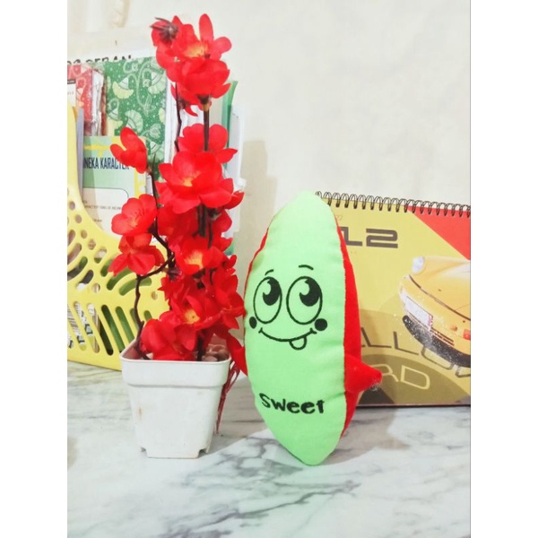 Boneka capit semangka, karakter semangka, boneka semangka