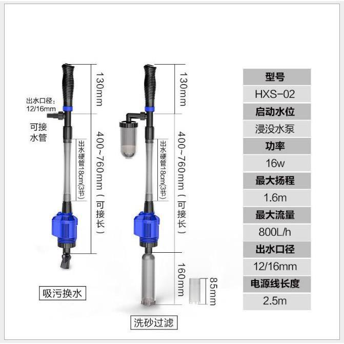 Vakum Aquarium Penyedot Air Aquarium Vacum Listrik Sand Gravel Pembersih Aquarium Penyedot Air Aquarium Water Exchange
