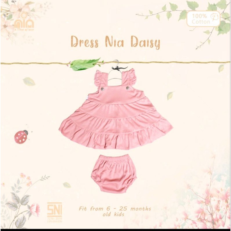 NIA Dress Daisy Bayi Warna Polos Premium SNI