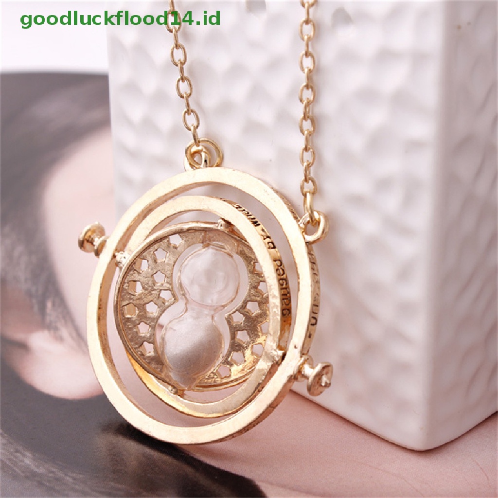 [GOOGFOUR] Jam Pasir Kalung Untuk Perempuan Mode Baru Vintage Emas Rantai Liontin Kalung [TOP]