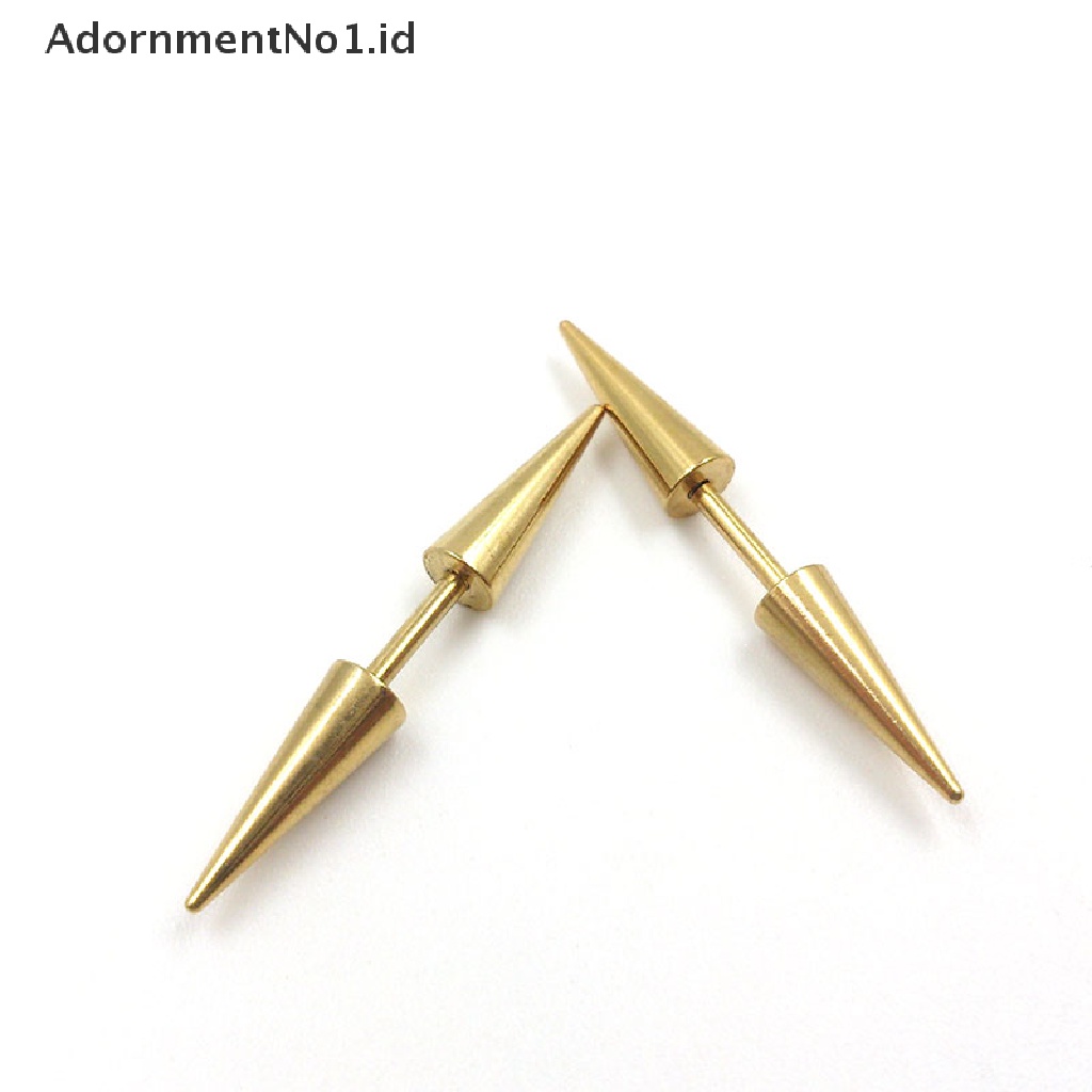 [AdornmentNo1] 1pasang Fashion Pria Wanita Stainless Steel Rivet Spike Punk Rock Stud Earrings Hot [ID]