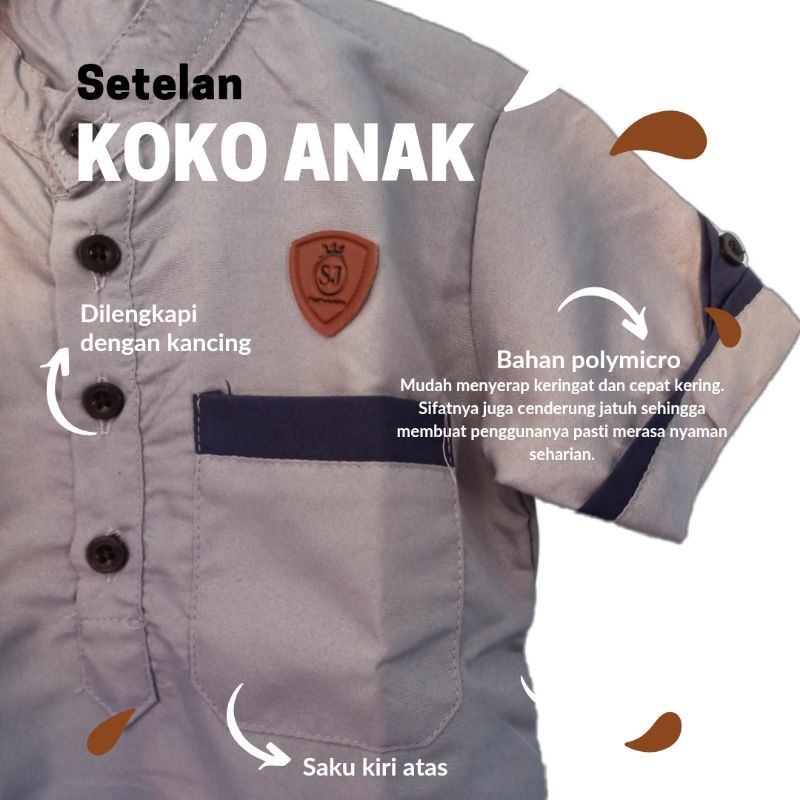 Setelan Koko Anak - Kurta | Baju Anak Laki-laki Setelan Kurta Anak