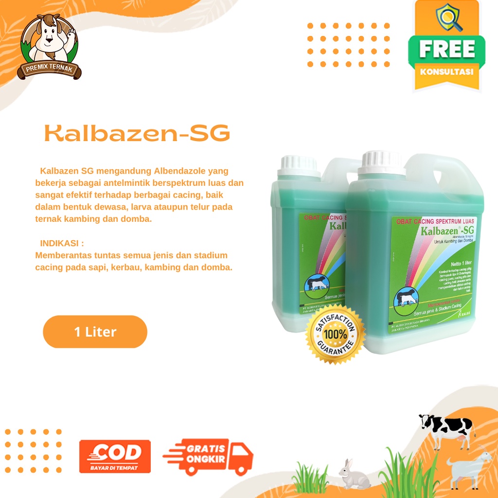 KALBAZEN SG 1 L- Obat Cacing Oral Efektif Basmi Cacing Kambing Domba