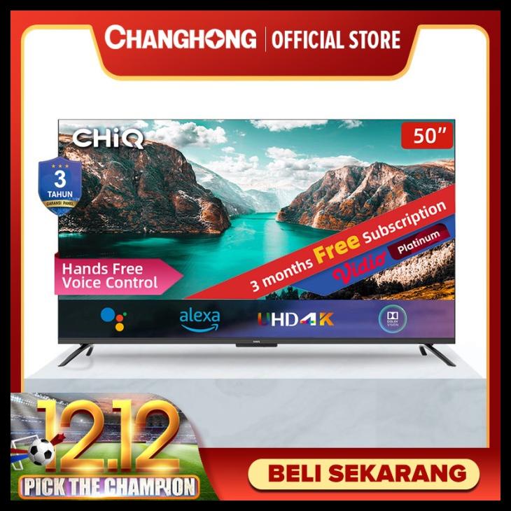 Chiq Smart Tv 50 Inch 4K Hands Free Voice Control Frameless Android Tv