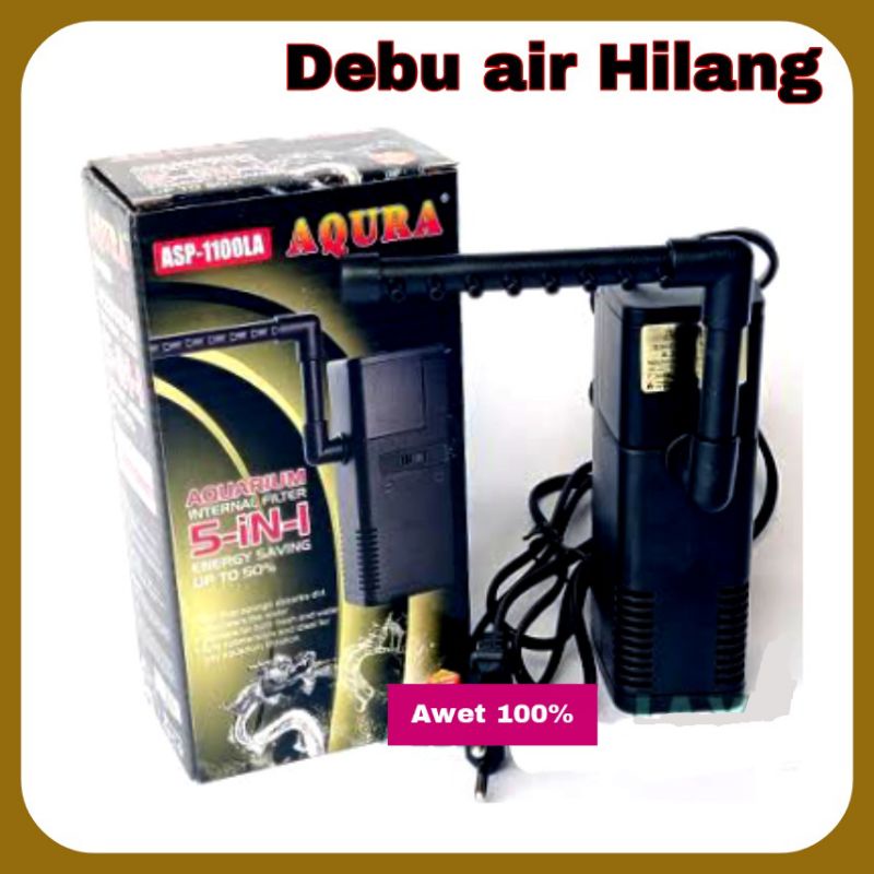 Pompa Aquarium Mini filter AQURA ASP 1100LA Pembersih debu