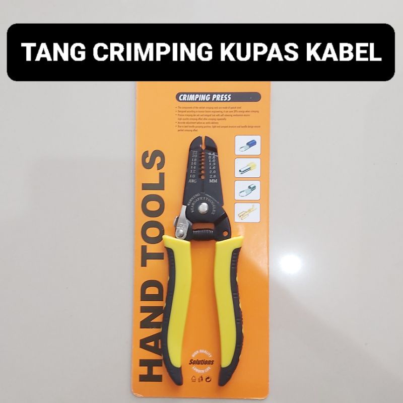 Tang Kupas Kabel Crimping Tool Kuning Wire Stripper