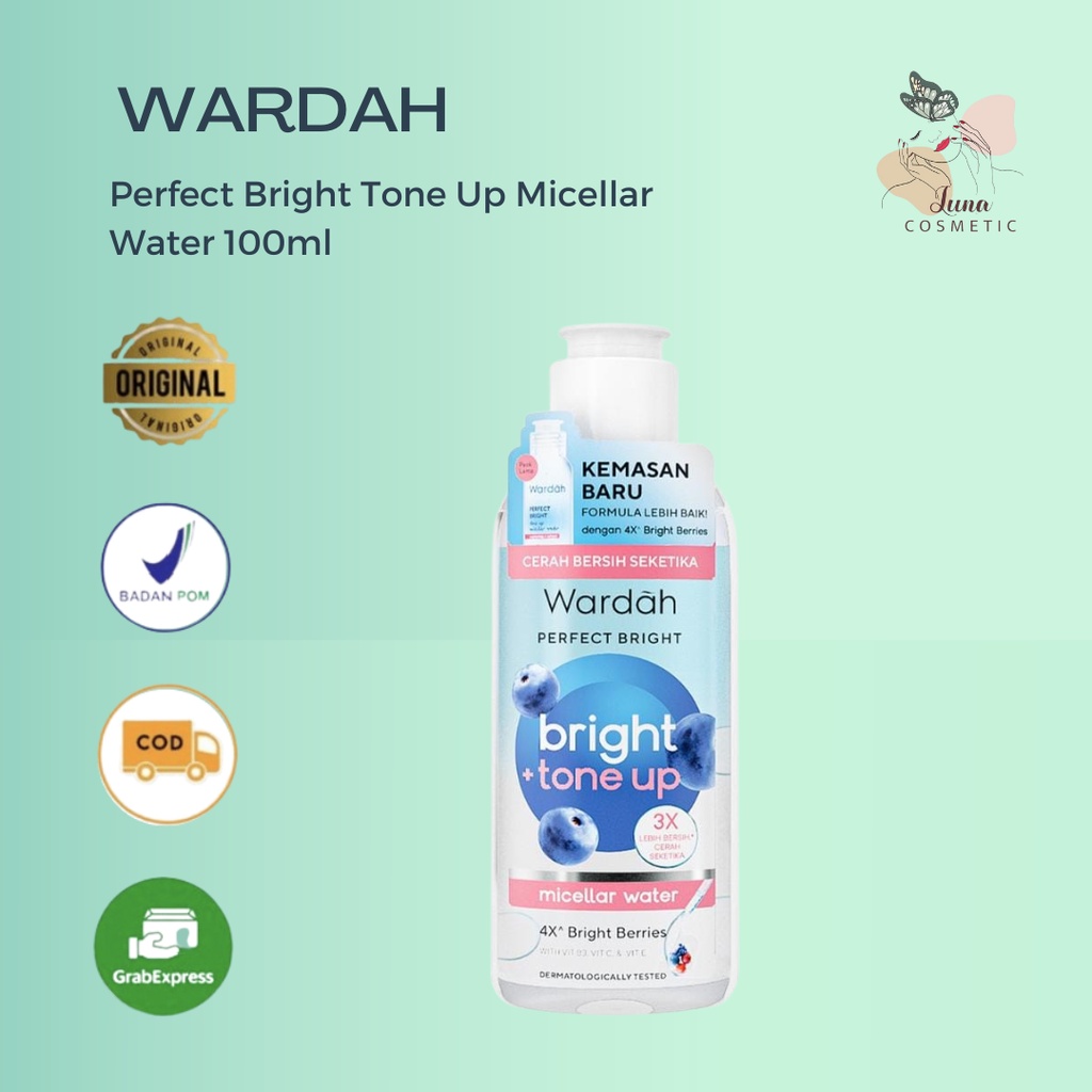 Wardah Perfect Bright Tone Up Micellar Water 100ml | Kemasan Baru