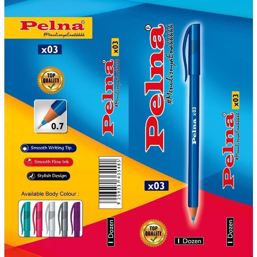 

Apazada - Gel Pen 1 Lusin / Pulpen Gel Pelna 0.7mm Tinta Hitam Dan Biru / Pena Gel