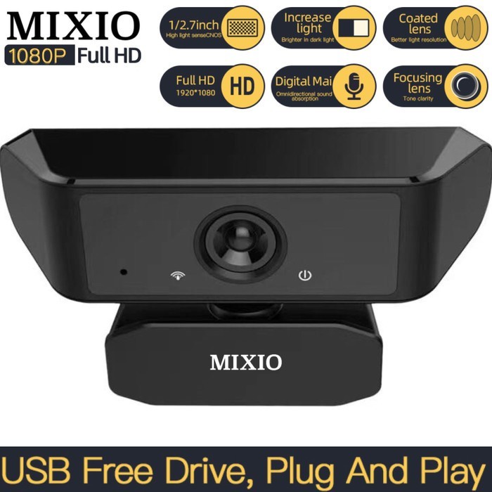 Webcam Mixio Z1 1080P Full Hd Webcam With Microphone Web Cam 1080P