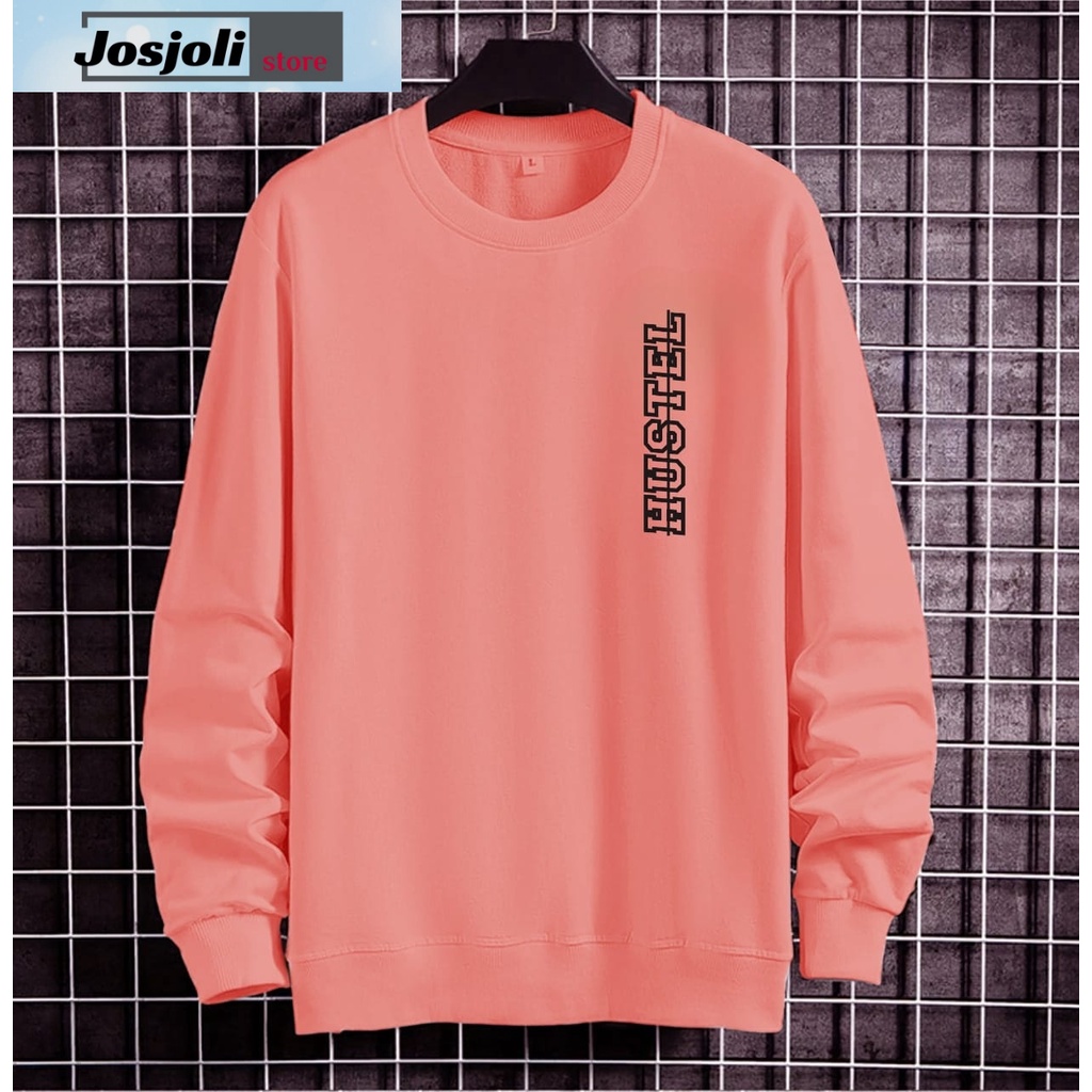 JOSJOLI_STORE/Baju Sweater Hustel/Atasan Pria Dewasa Lengan Panjang/L XL