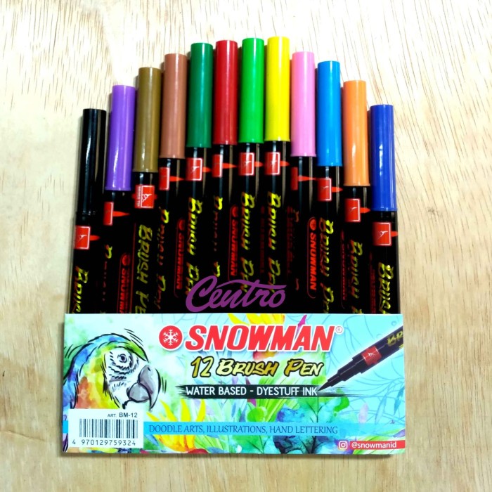 

Terlaris ✨ -Snowman Brush Marker Pen / Spidol Snowman / BM12 BM-12 Warna- 2.1.23