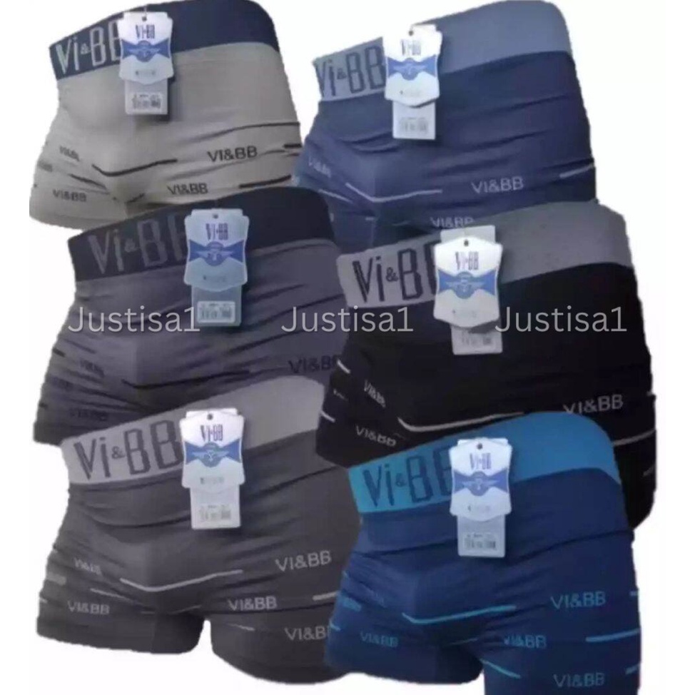 3 PCS BOXER VIBB - CD PRIA DEWASA  BOXER BAHAN RAJUT TAMPA JAHITAN Berkualitas