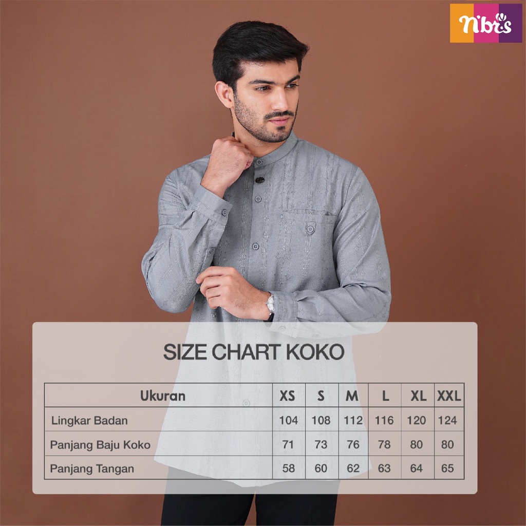 NIBRAS KOKO NK 126 BAHAN COTTON DOBBY ATASAN PRIA SIMPEL LENGAN PANJANG MODERN BY NIBRAS BISA COD