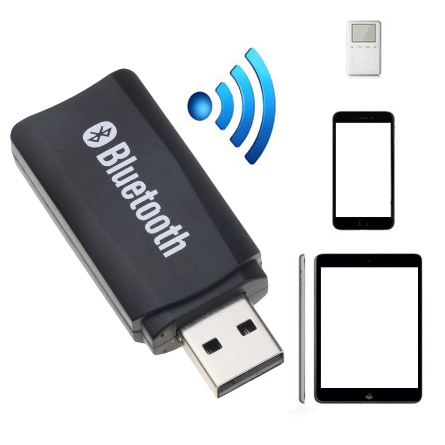 KEBIDU Wireless Bluetooth 5.0 USB Receiver Adaptor Car Speaker - ZF169 - Black