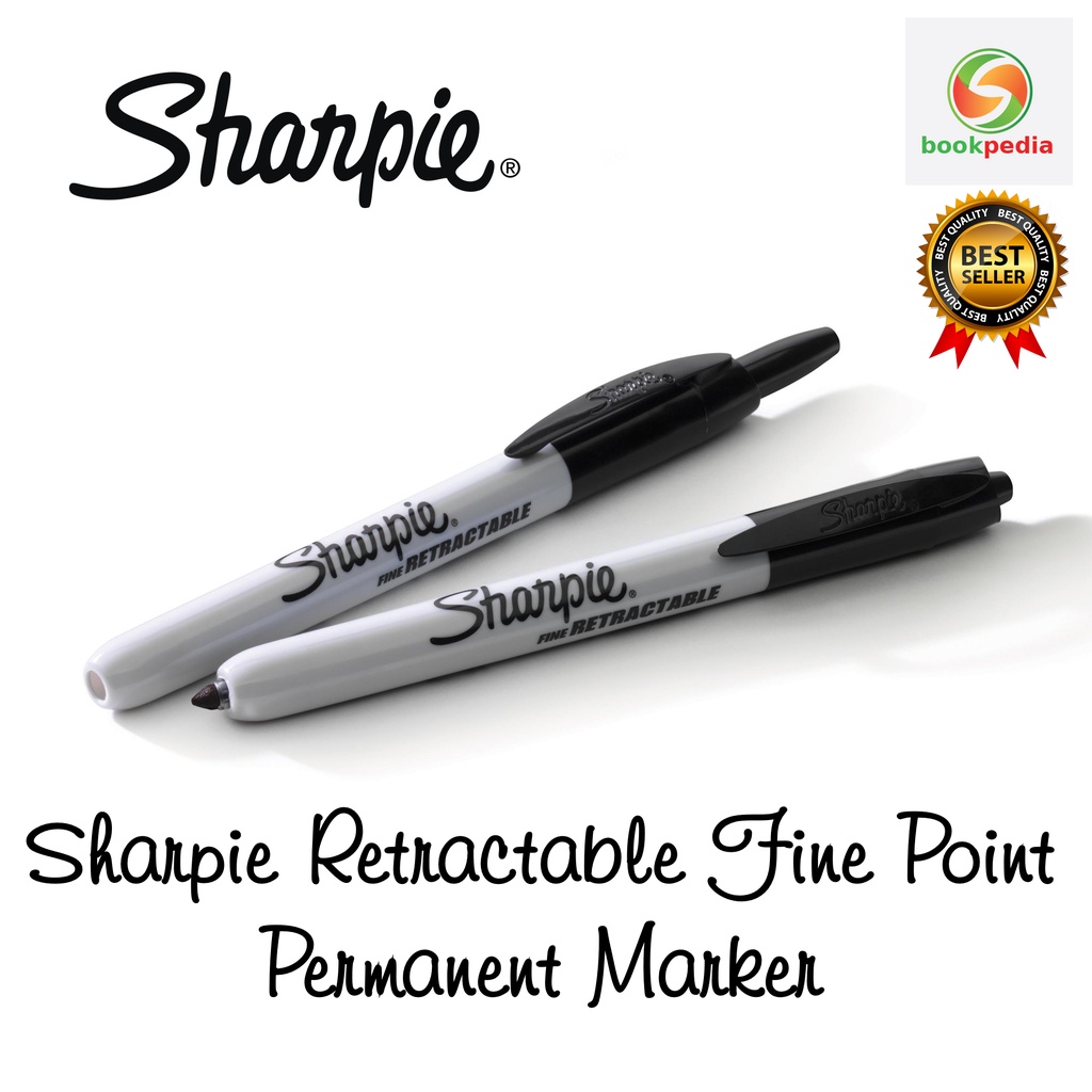 

NEW Sharpie Retractable Permanent Markers Fine Point Black Spidol Retract Sharpie 32701
