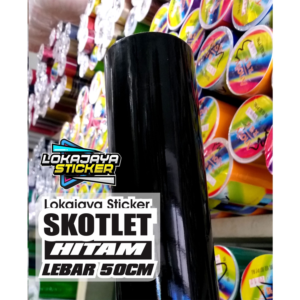 SKOTLET HITAM GLOSSY BLACK LEBAR 50CM