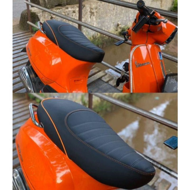Sarung Jok Motor Listrik & Vespa Matic Modifikasi Caferacer