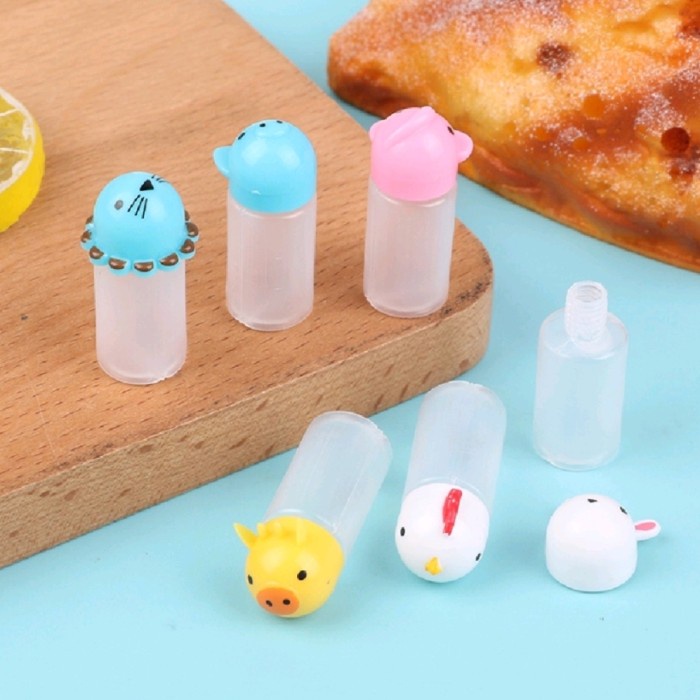 6pc Animal Botol Wadah Bumbu Saus Kecap Portable Lucu Bekal Bento