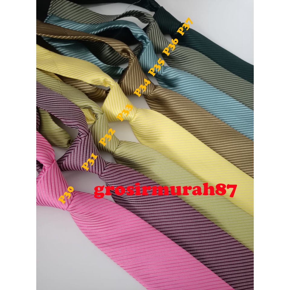 Dasi Instant Salur Pakai Velcro Atau Prepetan 3 inch 8 cm polyester premium