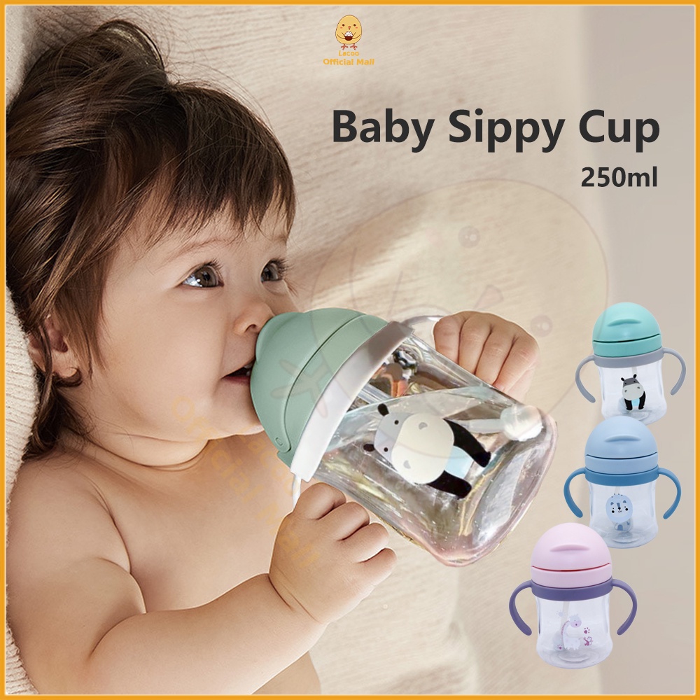 Lacoo Botol minum bayi anak 250ml Gelas anak balita Training cup baby karakter Sippy cup bpa free