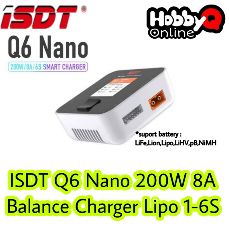 ISDT Q6 Nano 200W 8A Pocket Battery Balance Charger for 1-6S Lipo Battery for RC FPV Drone