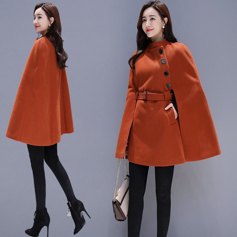 COAT CAPE WOOL WANITA KOREA