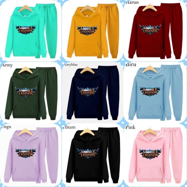 Hzl_outfit Setelan Hoodie Sweater Anak Logo Mobile Legend/Hoodie Setelan Anak