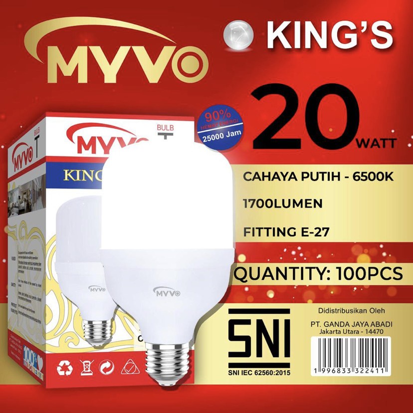 MYVO KINGS LAMPU LED CAPSULE 20W 20 WATT PREMIER REVO VARIO SNI E27