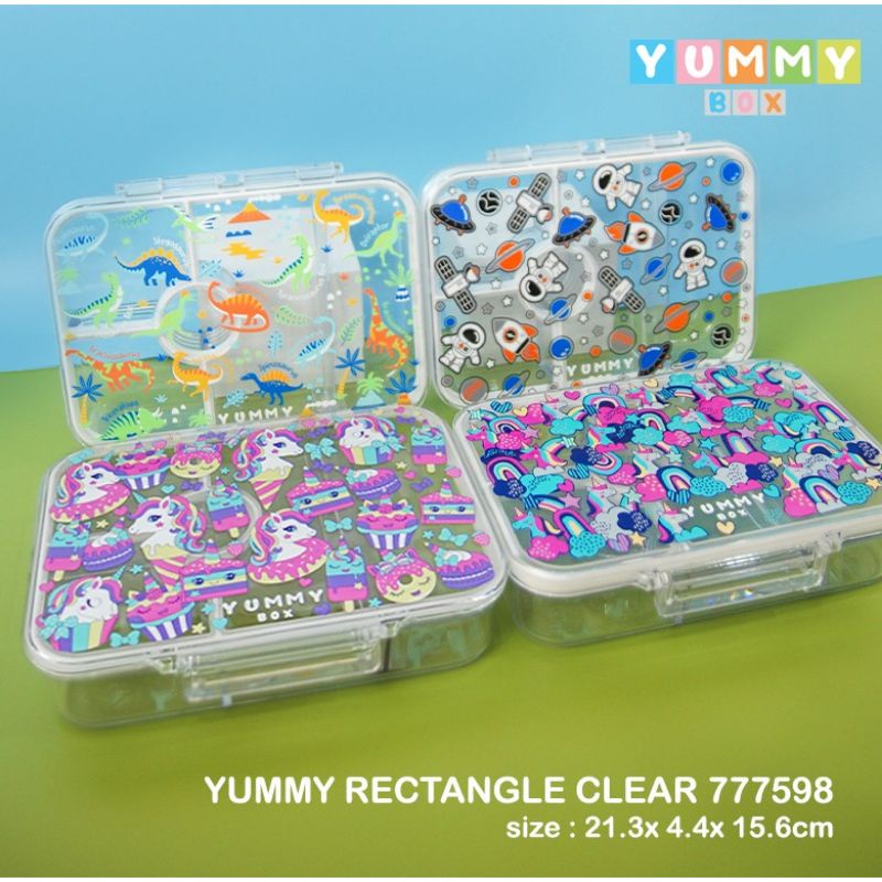 Yummy Box Medium Characters Bento Transparant 777598 / Kotak Makan Lunch Box