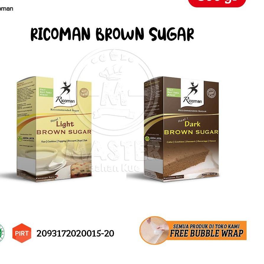 

PROMO[FG2]-Ricoman Brown Sugar Bubuk 500 gr [Light / Dark]