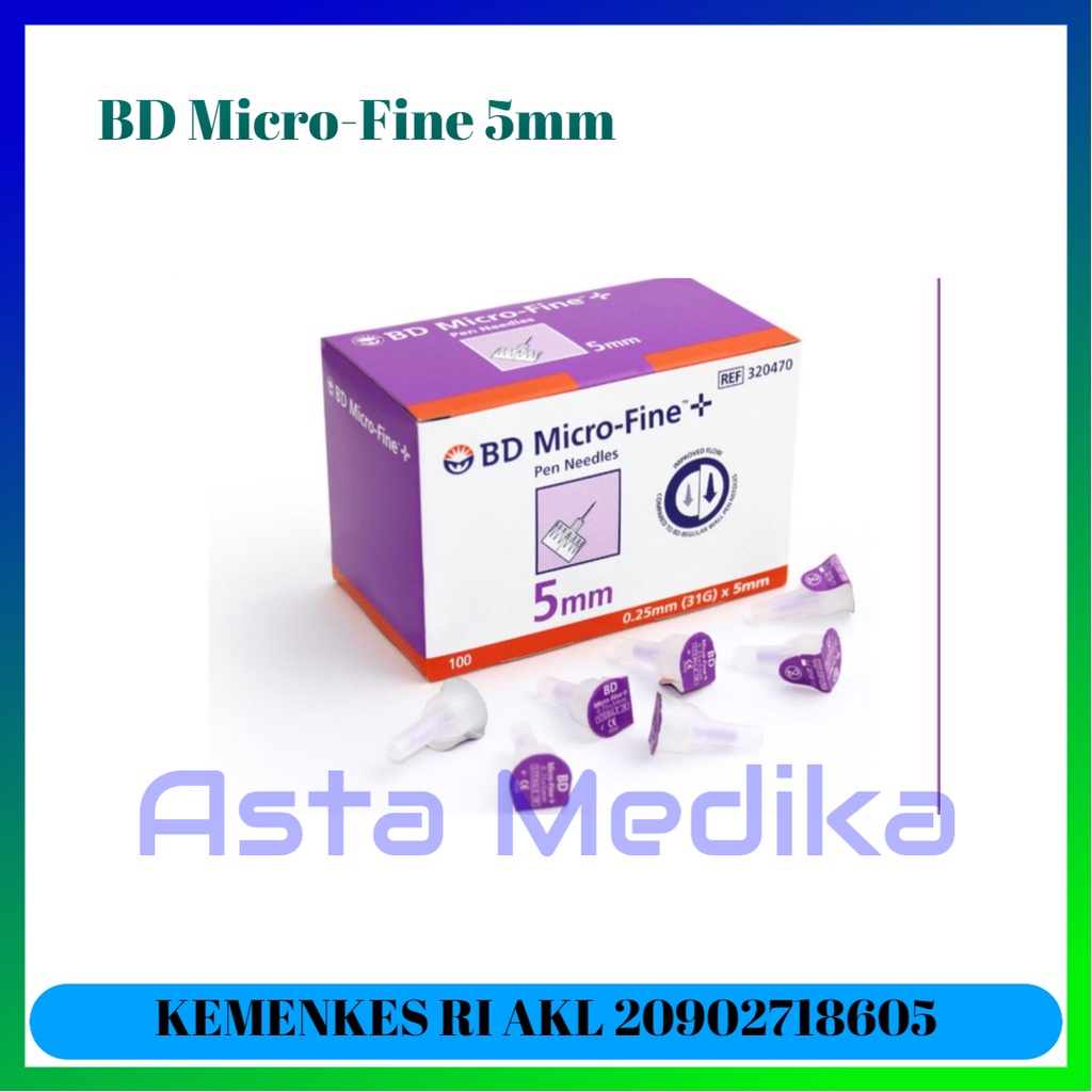 BD Jarum Insulin MicroFine Plus 5mm x 31G Jarum Micro Fine Pen Needle 5mm Ungu/Purple  Jarum Suntik Insulin Injeksi Box 100pcs