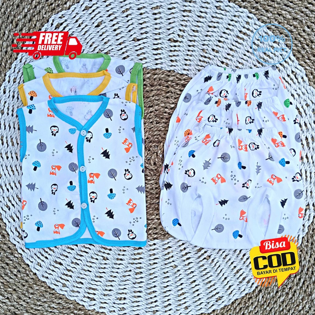 Paket Hemat Baju Bayi Motif 18 pcs / 9 stel merk Div Div Collection