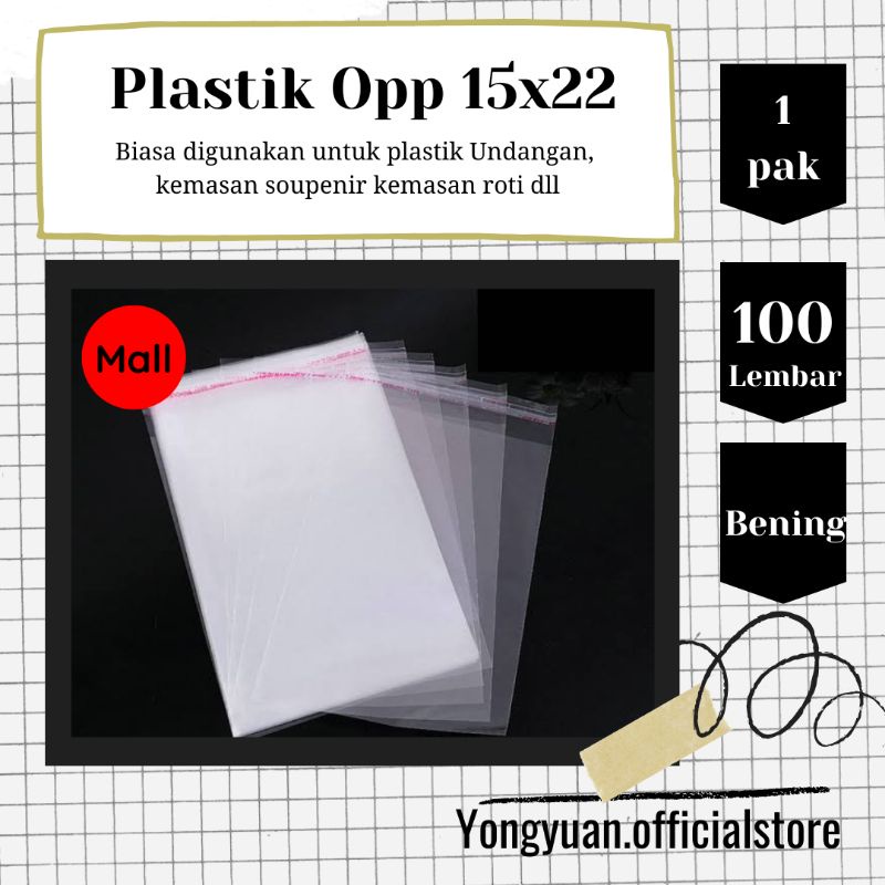 

[ 1 pak 15x22cm ] Plastik Opp A4 lipat dua muat