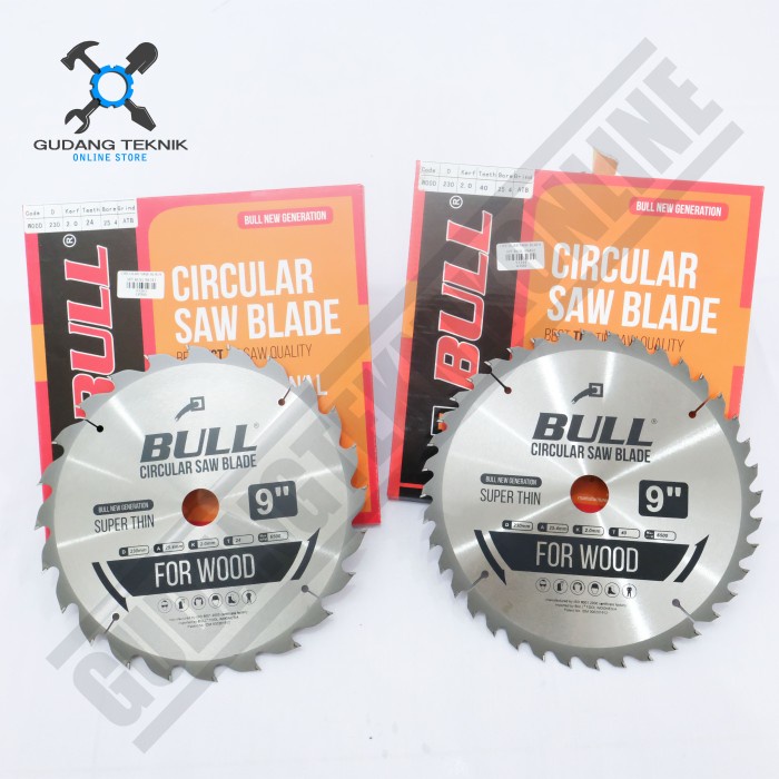 Mata Pisau Kayu Circular Saw 9&quot; 24T 40T BULL / Circular Saw Blade Mata Gergaji Circle 9 Inch 24T 40T BULL