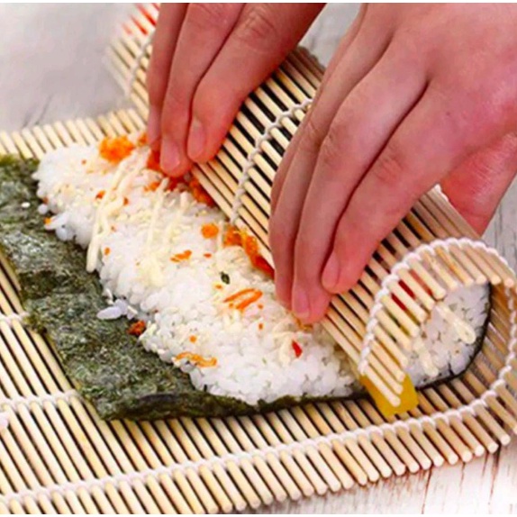 Tikar Penggulung Sushi Makisu Bamboo Roll Rolling Mat Gulungan Nasi Sushi Kimbap KC055