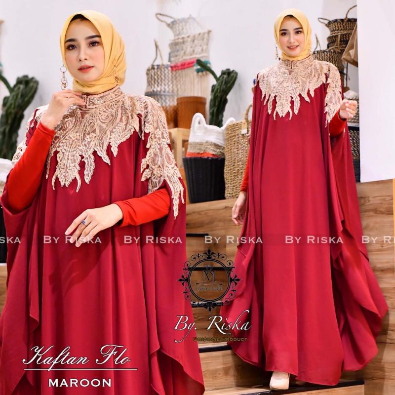 Ready gamis kaftan Asyifa//gamis lebaran modern//gamis muslim