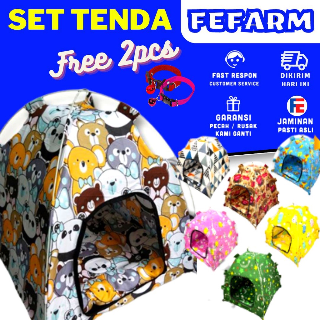 Tenda Kucing Anjing Murah Free Bantal Tempat Tidur Kucing FEFARM