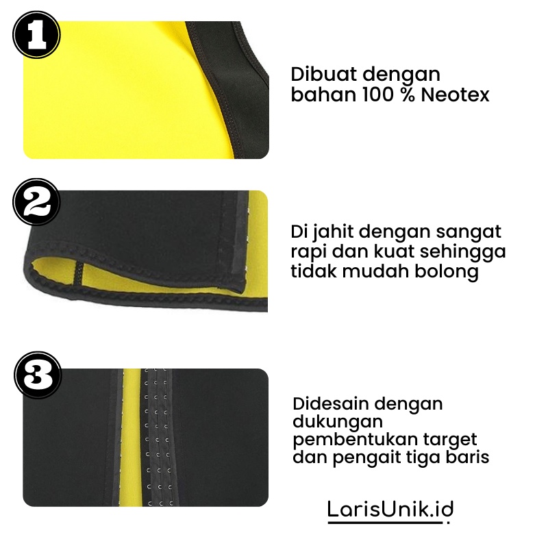 Korset Perut Buncit Waist Cincher Hot Shapers Underwear Korset Pelangsing Dengan 3 Pengait