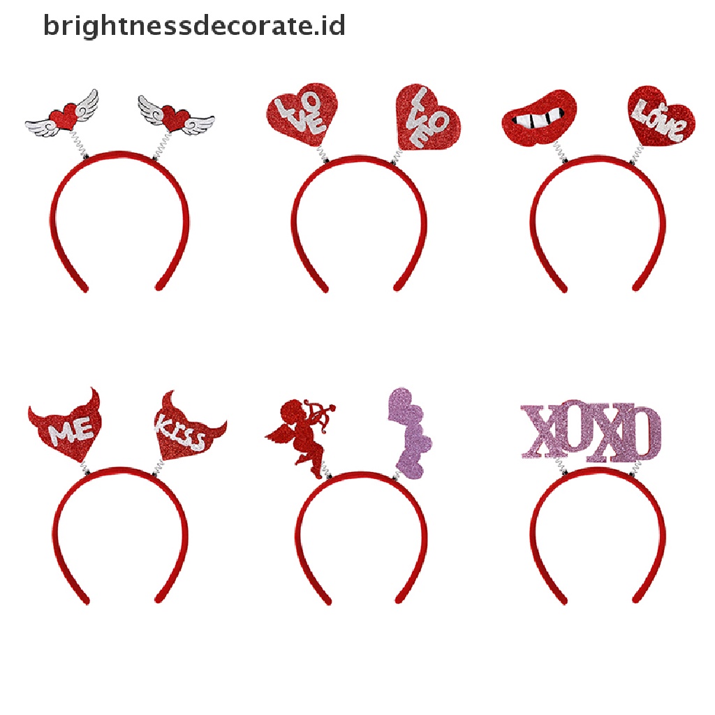 [Birth] 2023 Valenes Day Headband Party Decor Cinta Lucu Hairband Photo Booth Prop Aksesoris Rambut Aksesoris Dress [ID]