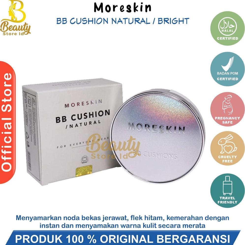 BS - Moreskin Bb Chusion Natural / Bright Nasa Original Bedak Foundation Penghilang Noda Bekas Jeraw