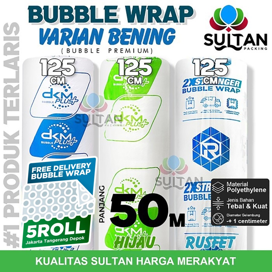 

Bubble Wrap 125cm x 50m VARIAN BENING Bubblewrap TERMURAH / ROLL