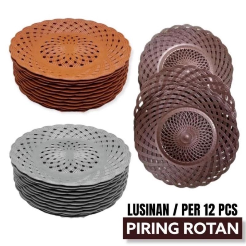 Jual Piring Rotan Plastik Anyaman Lusinan Shopee Indonesia