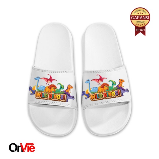 Sandal Slide Anak Laki Laki Anti Slip Dino Trex Premium | Sandal Anak Onvie