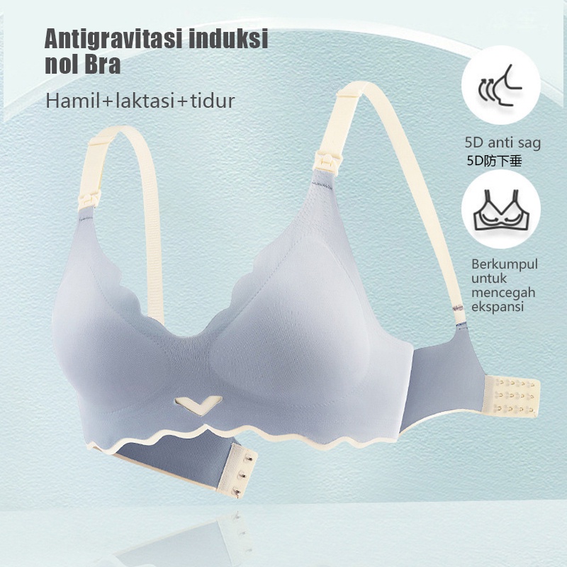 Bh Menyusui Tanpa Busa Tanpa Kawat Bahan Katun Nursing Bra Menyusui Busa Tipis kancing depan bh maternity B1087