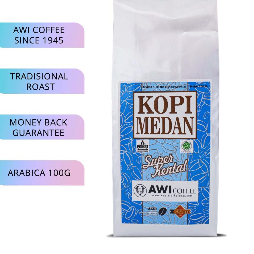 

Terbaru[KI3]-Awi Kopi Medan 250Gr Bubuk | Ground Coffee Powder | Sidikalang Tradisional | Arabica Robusta Blend