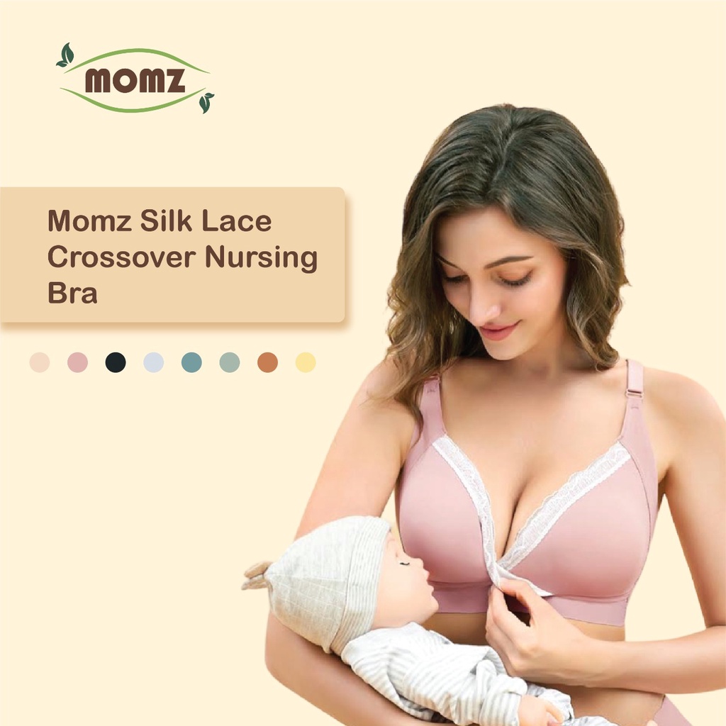 Bra Momz Silk Lace Crossover Nursing Bra - Bra Hamil &amp; Menyusui