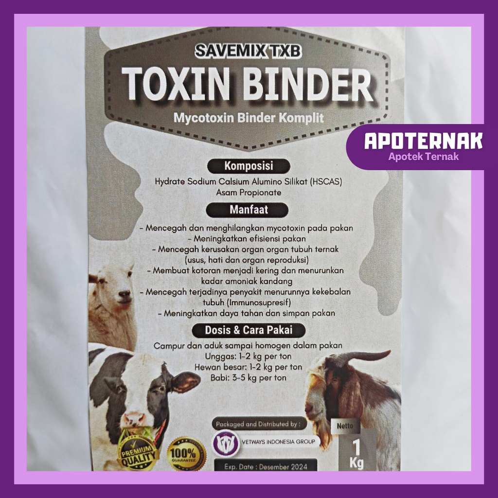 SAVEMIX TOXIN BINDER 1 kg | Mencegah dan Mengatasi Racun Toxin Jamur Pada Pakan yang Tercemar Mycotoxicosis