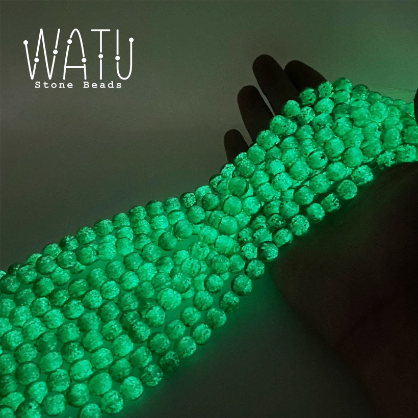 Bahan Aksesoris Gelang Kalung Glow In The Dark Flower Glass Beads