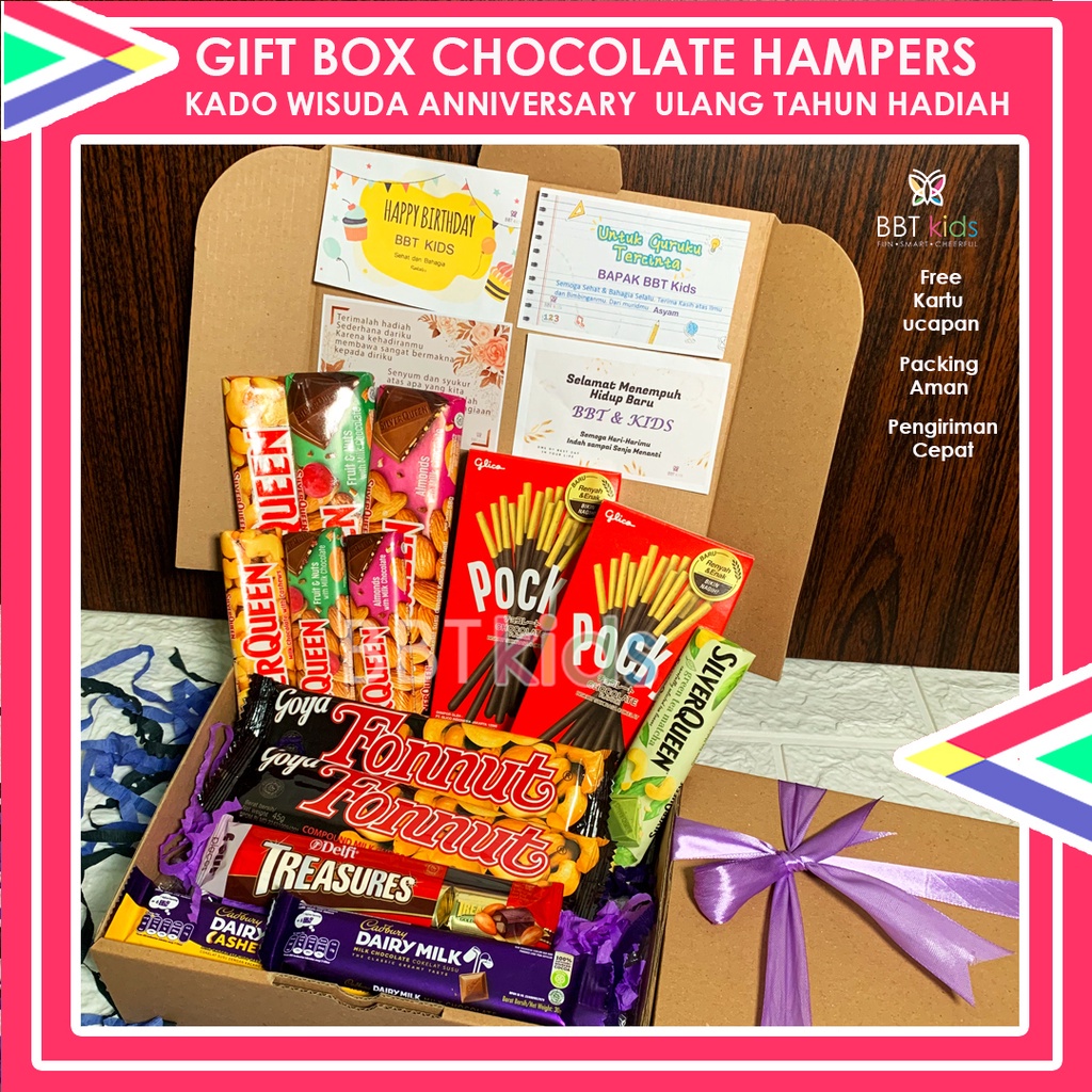 

GIFT BOX CHOCOLATE HAMPERS CHOCOLATE KADO WISUDA COKELAT BOX COKELAT UNTUK GRADUATION ANNIVERSARY ULANG TAHUN HADIAH
