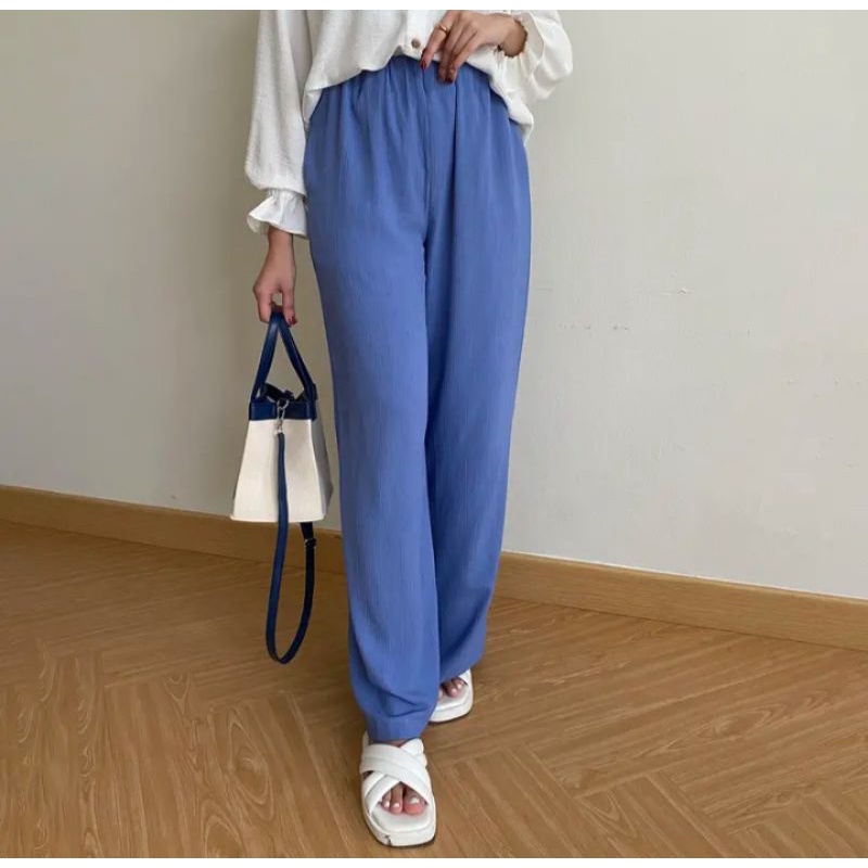Jema Pants Crincle Denim Fashiontoday